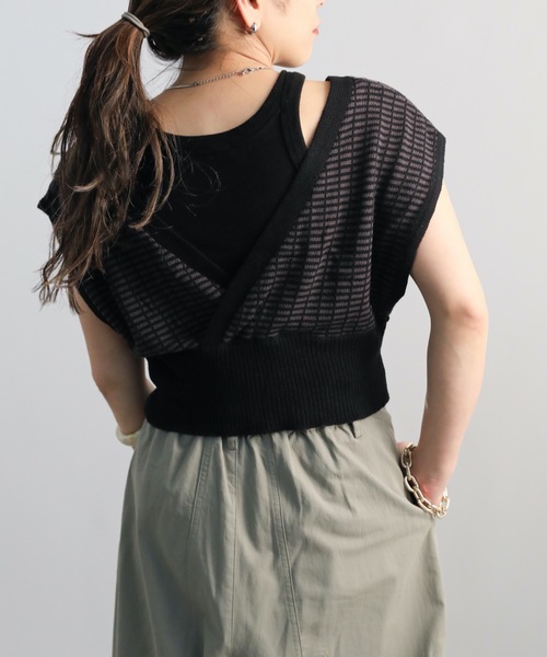 ap retro（アプレトロ）の「ジャガードニットベスト【ZOZO限定アイテム】（ベスト・レディース・ブラック/ライトベージュ/ブルー・FREE）」の9枚目の写真