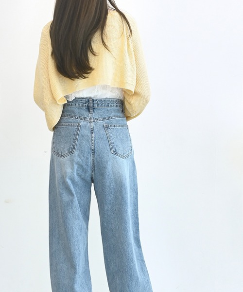 me+em select（ミームセレクト）の「メッシュサマーニットショートカーディガン（カーディガン/ボレロ・レディース・スカイブルー/ブラック/ベージュ/イエロー・FREE）」の16枚目の写真