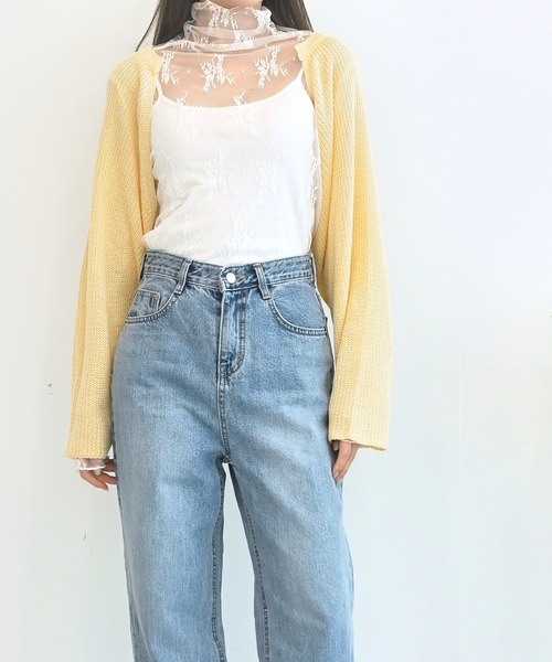 me+em select（ミームセレクト）の「メッシュサマーニットショートカーディガン（カーディガン/ボレロ・レディース・スカイブルー/ブラック/ベージュ/イエロー・FREE）」の20枚目の写真