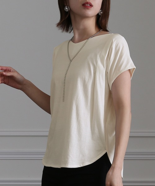 ElegChic(エレグシック)の「2WAYボタンカットソー(Tシャツ/カットソー・レディース・ブラック/ライトベージュ/ホワイト・4L/XL/M)」の9枚目の写真