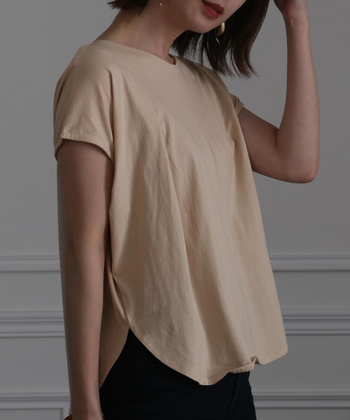 ElegChic(エレグシック)の「2WAYボタンカットソー(Tシャツ/カットソー・レディース・ブラック/ライトベージュ/ホワイト・4L/XL/M)」の14枚目の写真