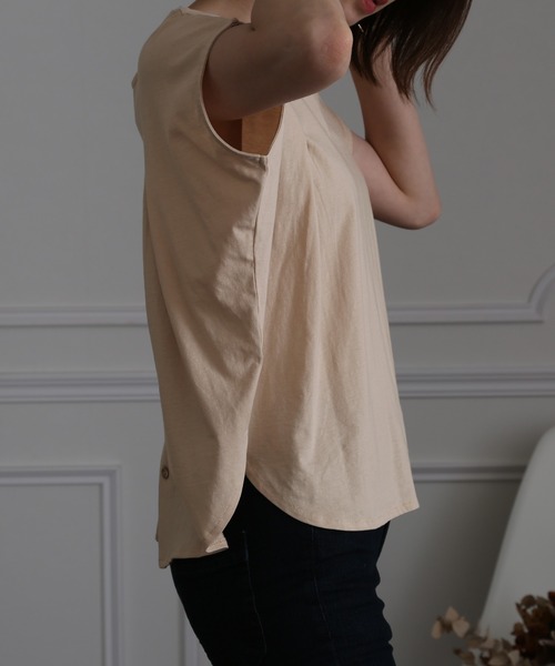 ElegChic(エレグシック)の「2WAYボタンカットソー(Tシャツ/カットソー・レディース・ブラック/ライトベージュ/ホワイト・4L/XL/M)」の20枚目の写真