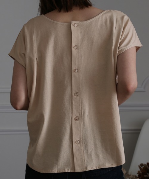 ElegChic(エレグシック)の「2WAYボタンカットソー(Tシャツ/カットソー・レディース・ブラック/ライトベージュ/ホワイト・4L/XL/M)」の21枚目の写真