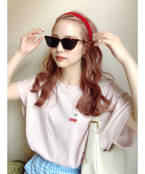 JUMELLE(ジュメロ)の「チェリーT(Tシャツ/カットソー・レディース・ホワイト/ピンク・FREE)」の2枚目の写真