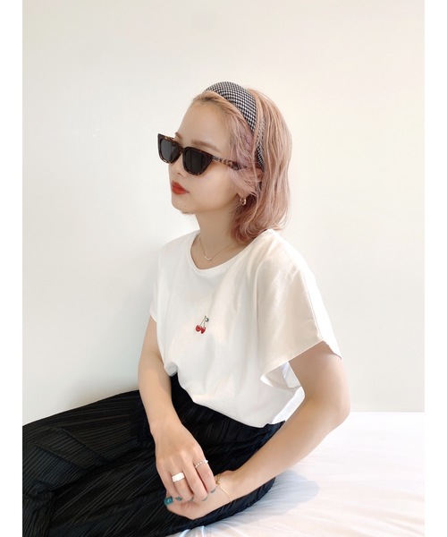 JUMELLE(ジュメロ)の「チェリーT(Tシャツ/カットソー・レディース・ホワイト/ピンク・FREE)」の11枚目の写真