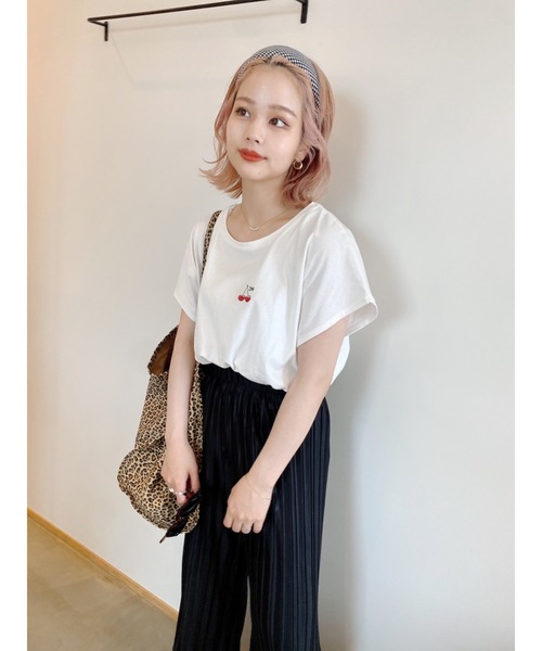 JUMELLE(ジュメロ)の「チェリーT(Tシャツ/カットソー・レディース・ホワイト/ピンク・FREE)」の7枚目の写真