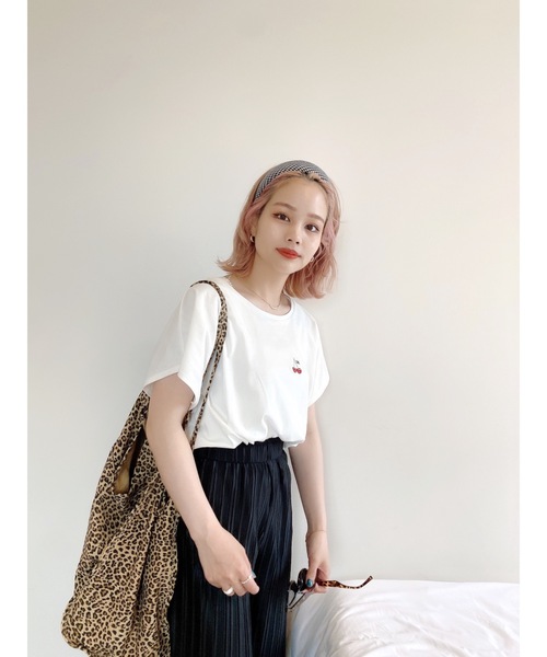 JUMELLE(ジュメロ)の「チェリーT(Tシャツ/カットソー・レディース・ホワイト/ピンク・FREE)」の12枚目の写真