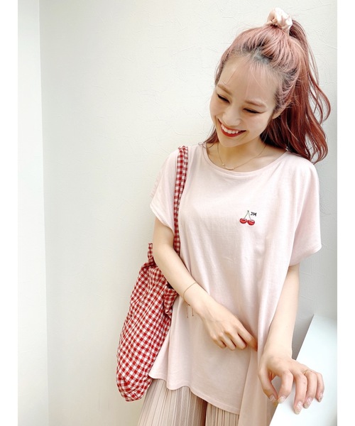 JUMELLE(ジュメロ)の「チェリーT(Tシャツ/カットソー・レディース・ホワイト/ピンク・FREE)」の4枚目の写真