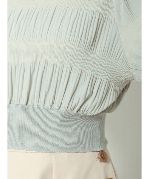 MERCURYDUO（マーキュリーデュオ）の「キャミ付シアーマジョリカプリーツコンパクトニット（ニット/セーター・レディース・ブラック/オフホワイト/ミント・FREE）」の15枚目の写真