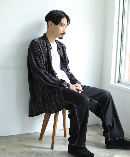 BEAMS（ビームス）の「BEAMS / イージーフィット チェック シャツ（シャツ/ブラウス・メンズ・ブラック/ベージュ・MEDIUM/X-LARGE/SMALL/LARGE）」の5枚目の写真