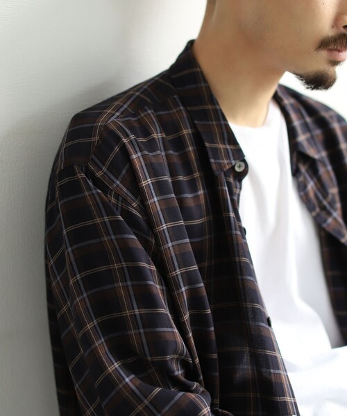BEAMS（ビームス）の「BEAMS / イージーフィット チェック シャツ（シャツ/ブラウス・メンズ・ブラック/ベージュ・MEDIUM/X-LARGE/SMALL/LARGE）」の9枚目の写真