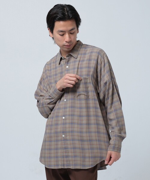 BEAMS（ビームス）の「BEAMS / イージーフィット チェック シャツ（シャツ/ブラウス・メンズ・ブラック/ベージュ・MEDIUM/X-LARGE/SMALL/LARGE）」の11枚目の写真