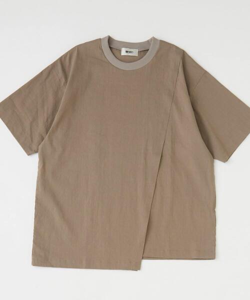 UNPERFECT（アンパーフェクト）の「[WEB限定] UNPERFECT LINEN LAYERED PULLOVER T SHIRTS（Tシャツ/カットソー・メンズ・カーキ/グレイッシュベージュ・9）」の3枚目の写真