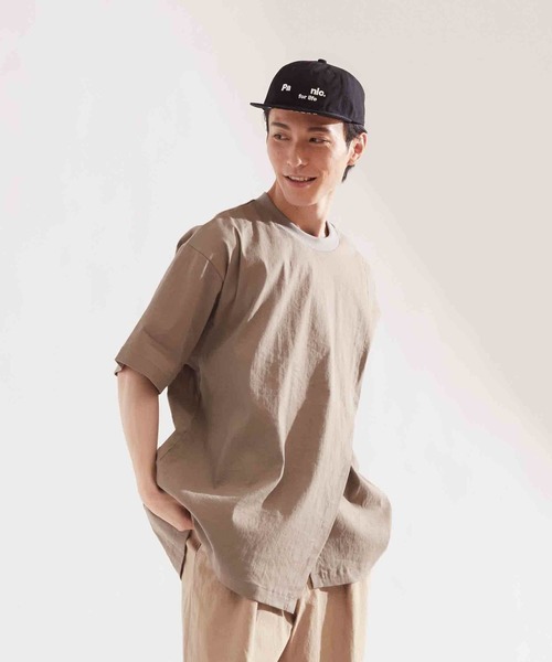 UNPERFECT（アンパーフェクト）の「[WEB限定] UNPERFECT LINEN LAYERED PULLOVER T SHIRTS（Tシャツ/カットソー・メンズ・カーキ/グレイッシュベージュ・9）」の7枚目の写真