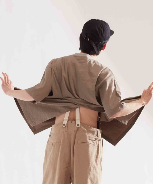 UNPERFECT（アンパーフェクト）の「[WEB限定] UNPERFECT LINEN LAYERED PULLOVER T SHIRTS（Tシャツ/カットソー・メンズ・カーキ/グレイッシュベージュ・9）」の9枚目の写真