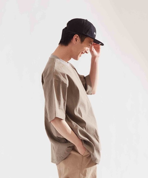UNPERFECT（アンパーフェクト）の「[WEB限定] UNPERFECT LINEN LAYERED PULLOVER T SHIRTS（Tシャツ/カットソー・メンズ・カーキ/グレイッシュベージュ・9）」の10枚目の写真