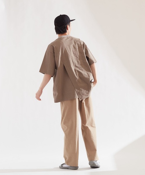 UNPERFECT（アンパーフェクト）の「[WEB限定] UNPERFECT LINEN LAYERED PULLOVER T SHIRTS（Tシャツ/カットソー・メンズ・カーキ/グレイッシュベージュ・9）」の15枚目の写真