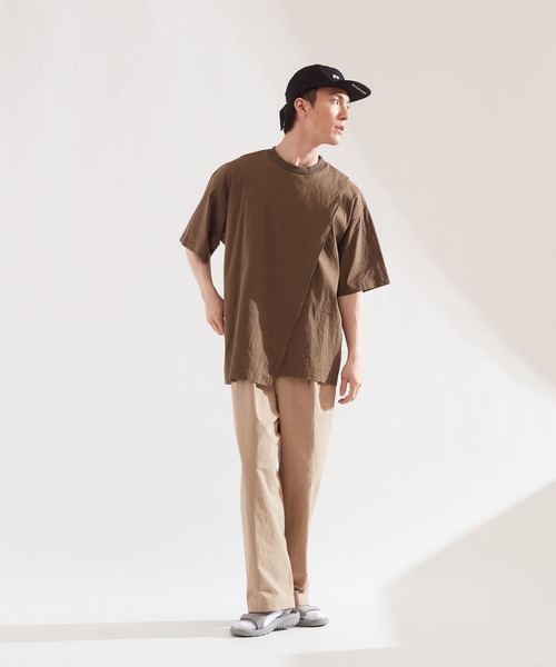 UNPERFECT（アンパーフェクト）の「[WEB限定] UNPERFECT LINEN LAYERED PULLOVER T SHIRTS（Tシャツ/カットソー・メンズ・カーキ/グレイッシュベージュ・9）」の16枚目の写真