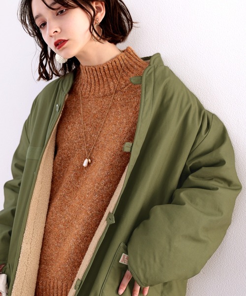 Java（ジャバ）の「《JaVaジャバ コラボ》ちょこっとチャイナ風。裏ボアミリタリーモッズコート（モッズコート・レディース・カーキ/ブラック/ホワイト系その他・X-LARGE/MEDIUM/LARGE）」の8枚目の写真