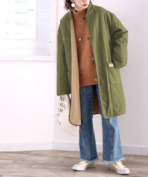 Java（ジャバ）の「《JaVaジャバ コラボ》ちょこっとチャイナ風。裏ボアミリタリーモッズコート（モッズコート・レディース・カーキ/ブラック/ホワイト系その他・X-LARGE/MEDIUM/LARGE）」の9枚目の写真