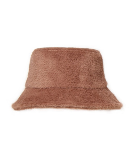 14+（イチヨンプラス）の「短毛エコファーバケットハット（ハット・レディース・ブラック/オフホワイト/モカ・FREE）」の4枚目の写真