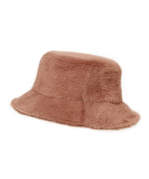 14+（イチヨンプラス）の「短毛エコファーバケットハット（ハット・レディース・ブラック/オフホワイト/モカ・FREE）」の5枚目の写真