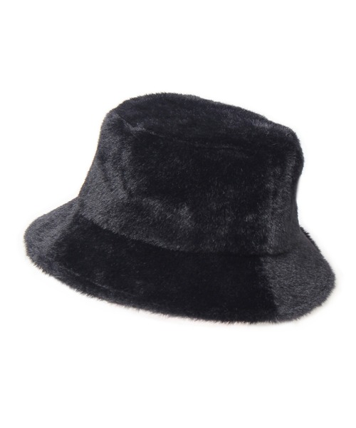 14+（イチヨンプラス）の「短毛エコファーバケットハット（ハット・レディース・ブラック/オフホワイト/モカ・FREE）」の12枚目の写真