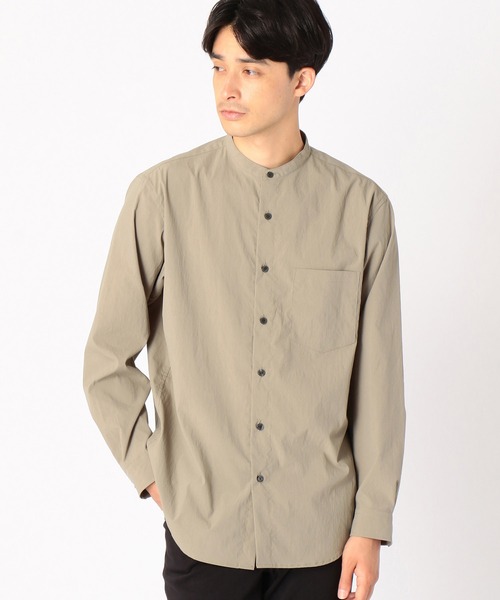 COMME CA ISM（コムサイズム）の「《NOTO　QUALITY》　リラックスフィット　バンドカラーシャツ（シャツ/ブラウス・メンズ・ホワイト/ブラウン/グリーン/グレイッシュベージュ・SMALL/MEDIUM/LARGE）」の3枚目の写真