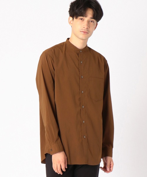 COMME CA ISM（コムサイズム）の「《NOTO　QUALITY》　リラックスフィット　バンドカラーシャツ（シャツ/ブラウス・メンズ・ホワイト/ブラウン/グリーン/グレイッシュベージュ・SMALL/MEDIUM/LARGE）」の20枚目の写真