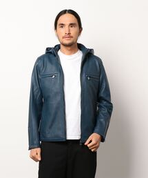 MONSIEUR NICOLE | 【ex/tra】シープレザー ハイブリッドライダースブルゾン(ライダースジャケット)