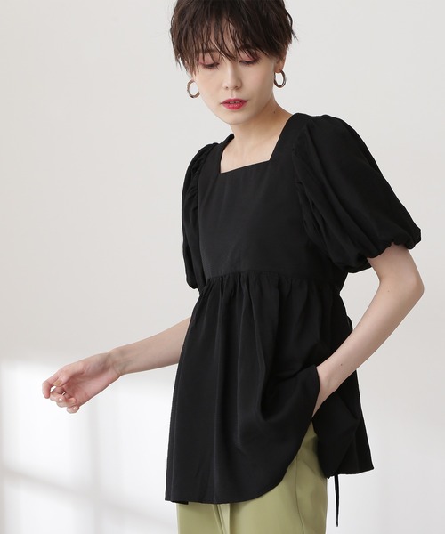 N.(N. Natural Beauty Basic)(エヌエヌナチュラルビューティーベーシック)の「バルーンパフブラウス(シャツ/ブラウス・レディース・ホワイト/ブラック/ピンク・MEDIUM)」の3枚目の写真