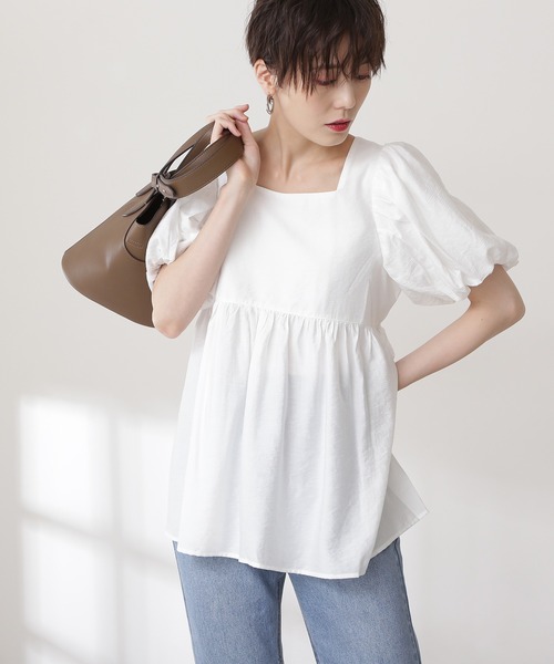 N.(N. Natural Beauty Basic)(エヌエヌナチュラルビューティーベーシック)の「バルーンパフブラウス(シャツ/ブラウス・レディース・ホワイト/ブラック/ピンク・MEDIUM)」の7枚目の写真