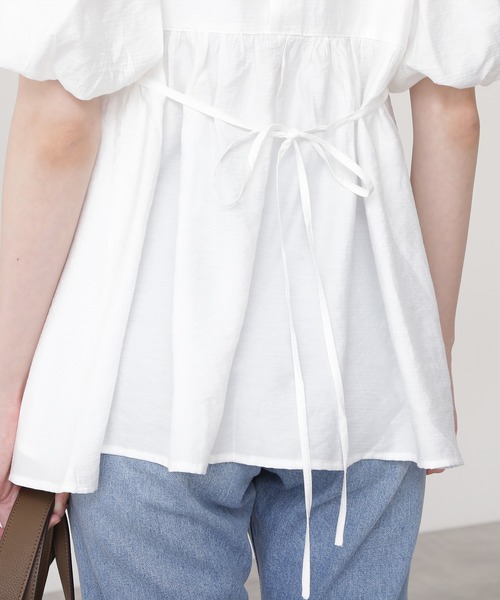 N.(N. Natural Beauty Basic)(エヌエヌナチュラルビューティーベーシック)の「バルーンパフブラウス(シャツ/ブラウス・レディース・ホワイト/ブラック/ピンク・MEDIUM)」の8枚目の写真