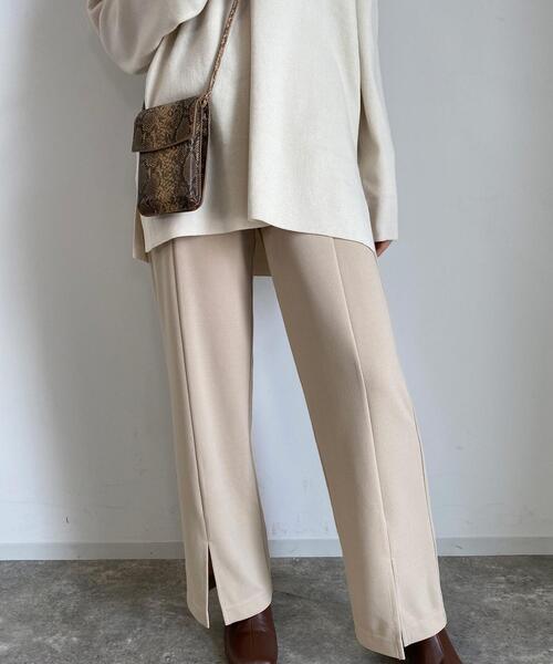 MLI'A（エムリア）の「フロントスリットカット／パンツ（その他パンツ・レディース・ブラウン/レッド/グリーン/ライトベージュ/ブラック・FREE）」の4枚目の写真