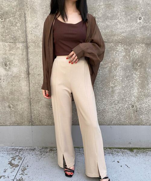 MLI'A（エムリア）の「フロントスリットカット／パンツ（その他パンツ・レディース・ブラウン/レッド/グリーン/ライトベージュ/ブラック・FREE）」の9枚目の写真