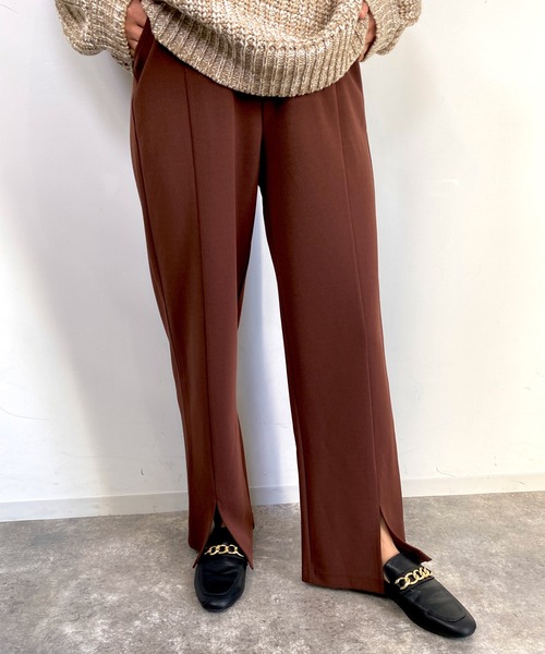 MLI'A（エムリア）の「フロントスリットカット／パンツ（その他パンツ・レディース・ブラウン/レッド/グリーン/ライトベージュ/ブラック・FREE）」の3枚目の写真