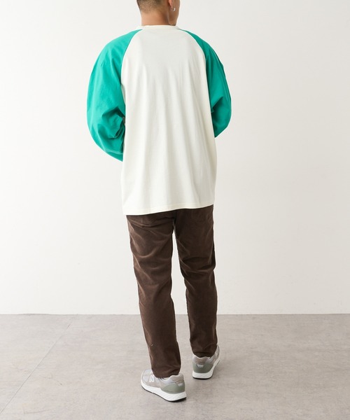 DISCOAT(ディスコート)の「【ARTEX/アルテックス】ラグラン配色ロングTシャツ(Tシャツ/カットソー・メンズ・チャコールグレー/グリーン/レッド・MEDIUM/LARGE)」の17枚目の写真