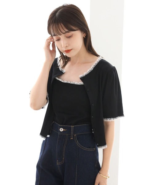 one after another NICE CLAUP(ワンアフターアナザーナイスクラップ)の「2枚セットテレコトップス(アンサンブル・レディース・ブラック/オフホワイト/ピンク・FREE)」の14枚目の写真