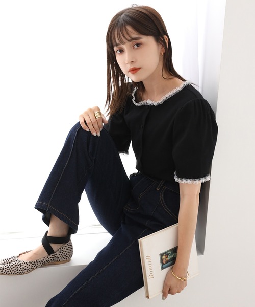 one after another NICE CLAUP(ワンアフターアナザーナイスクラップ)の「2枚セットテレコトップス(アンサンブル・レディース・ブラック/オフホワイト/ピンク・FREE)」の20枚目の写真