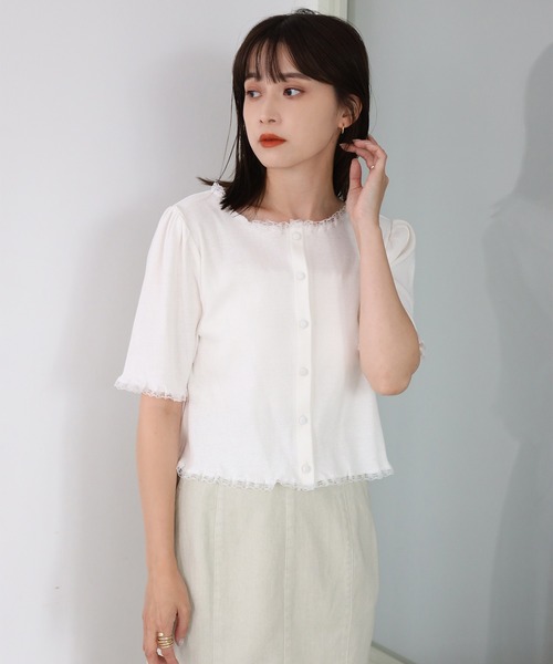 one after another NICE CLAUP(ワンアフターアナザーナイスクラップ)の「2枚セットテレコトップス(アンサンブル・レディース・ブラック/オフホワイト/ピンク・FREE)」の16枚目の写真