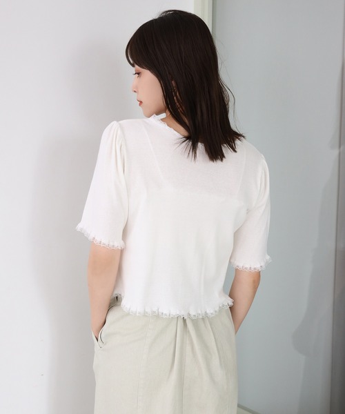 one after another NICE CLAUP(ワンアフターアナザーナイスクラップ)の「2枚セットテレコトップス(アンサンブル・レディース・ブラック/オフホワイト/ピンク・FREE)」の12枚目の写真