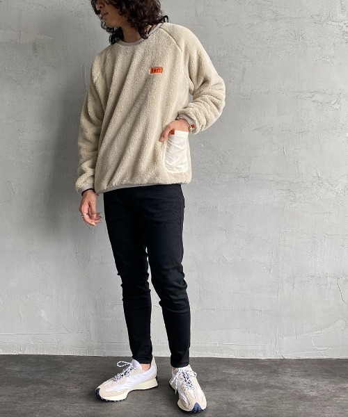 UNIVERSAL OVERALL（ユニバーサルオーバーオール）の「[UNIVERSAL OVERALL/ユニバーサルオーバーオール] 別注カバーオールボアフリースプルオーバー（スウェット・レディース・グレー/アイボリー/チャコール・S/M/L）」の6枚目の写真