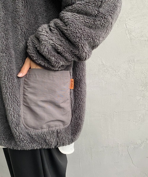 UNIVERSAL OVERALL（ユニバーサルオーバーオール）の「[UNIVERSAL OVERALL/ユニバーサルオーバーオール] 別注カバーオールボアフリースプルオーバー（スウェット・レディース・グレー/アイボリー/チャコール・S/M/L）」の17枚目の写真