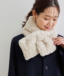 ROPE' PICNIC | ランダムエコファーパール付きティペット(マフラー)