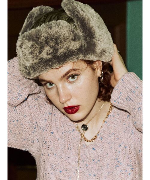 jouetie(ジュエティ)の「キルティングフライトキャップ(キャップ・レディース・ブラック/ベージュ/カーキ・FREE)」の3枚目の写真