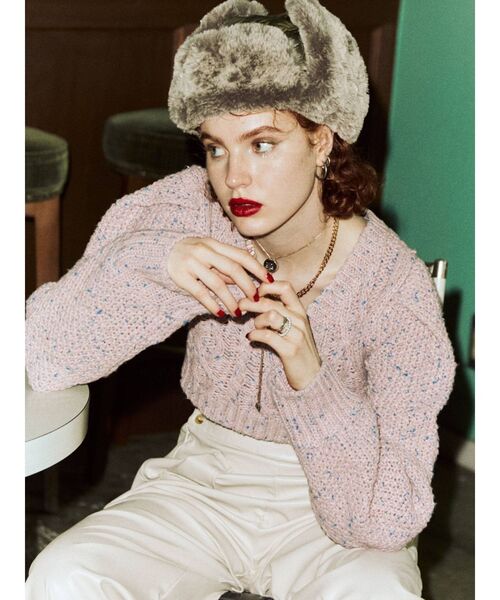 jouetie(ジュエティ)の「キルティングフライトキャップ(キャップ・レディース・ブラック/ベージュ/カーキ・FREE)」の8枚目の写真