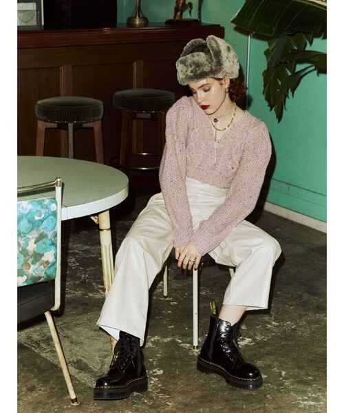 jouetie(ジュエティ)の「キルティングフライトキャップ(キャップ・レディース・ブラック/ベージュ/カーキ・FREE)」の14枚目の写真