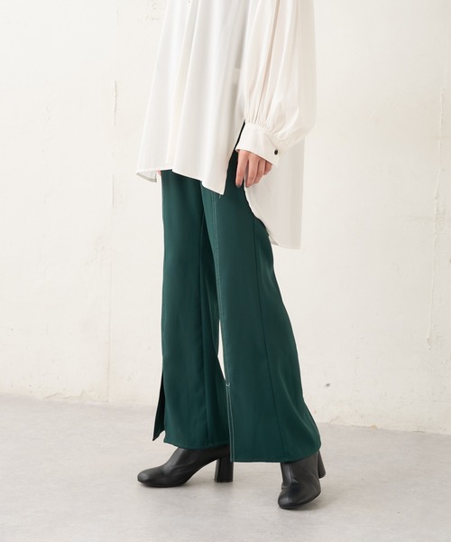 Lui's（ルイス）の「配色ステッチドロストフレアパンツ（その他パンツ・レディース・グリーン/レッド系その他/ブラック・FREE）」の3枚目の写真