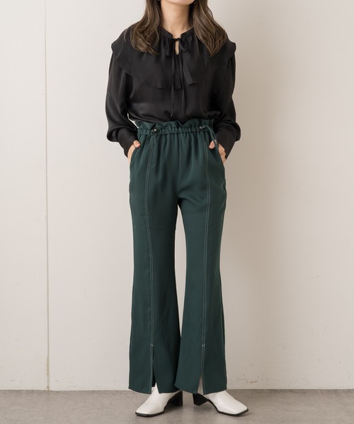 Lui's（ルイス）の「配色ステッチドロストフレアパンツ（その他パンツ・レディース・グリーン/レッド系その他/ブラック・FREE）」の9枚目の写真