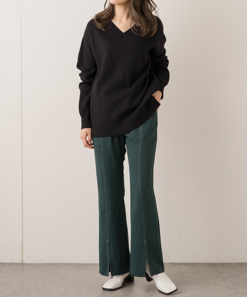 Lui's（ルイス）の「配色ステッチドロストフレアパンツ（その他パンツ・レディース・グリーン/レッド系その他/ブラック・FREE）」の14枚目の写真